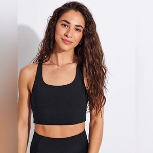 Girlfriend Collective Black Paloma Sports Bra Crop Top Size S